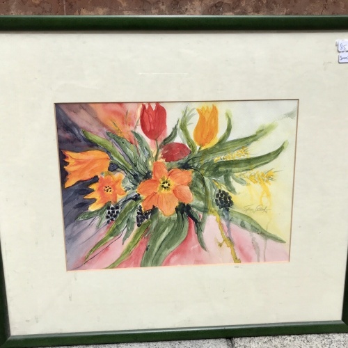 Blumen Bild, Malerei, Inkl Rahmen 52x45cm (300035)