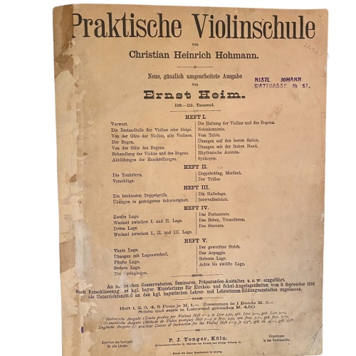 2210 Hohmann PRAKTISCHE VIOLINSCHULE NEUE GÄNZLICH UMGEARBEITETE AUSGABE