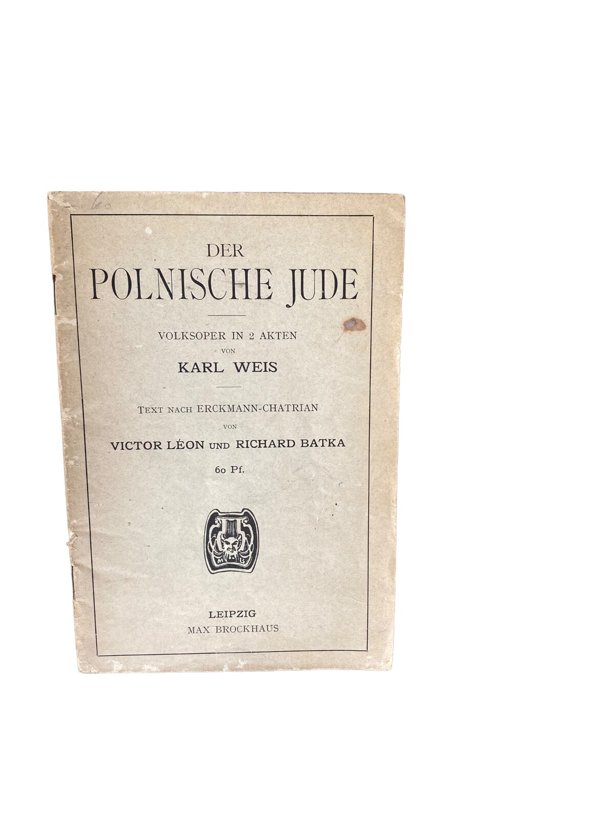 4429 Karl Weis DER POLNISCHE JUDE. VOLKSOPER IN 2 AKTEN