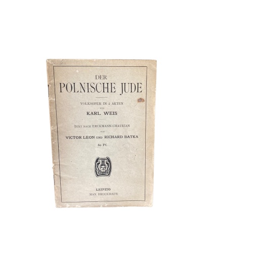 4429 Karl Weis DER POLNISCHE JUDE. VOLKSOPER IN 2 AKTEN
