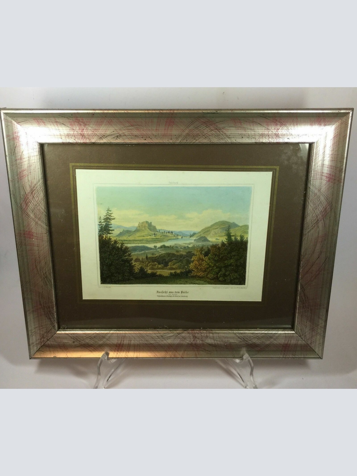 Aussicht aus dem Parke zu Aigen Salzburg Stahlstich Pezolt 17825