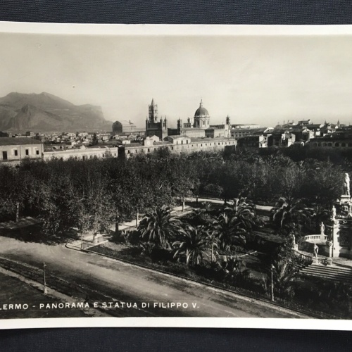 Palermo Panorama Statua di Filippo V. Stadt Statue Sizilien Italien 400859 TH A
