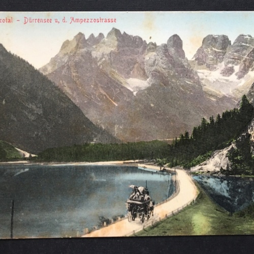 Ampezzotal Dürrensee u.d. Ampezzostrasse Pferdewagen Alpen Italien 400900 TH A