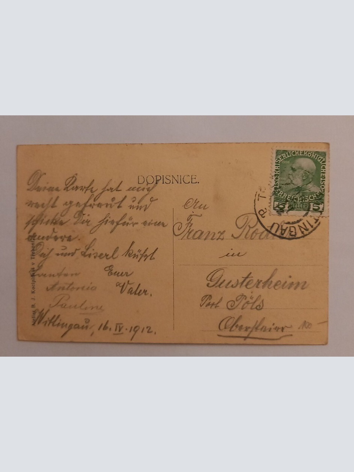 Trebon Rybolov Sveta Fischer in Uniform Wittingau 600591A gr D