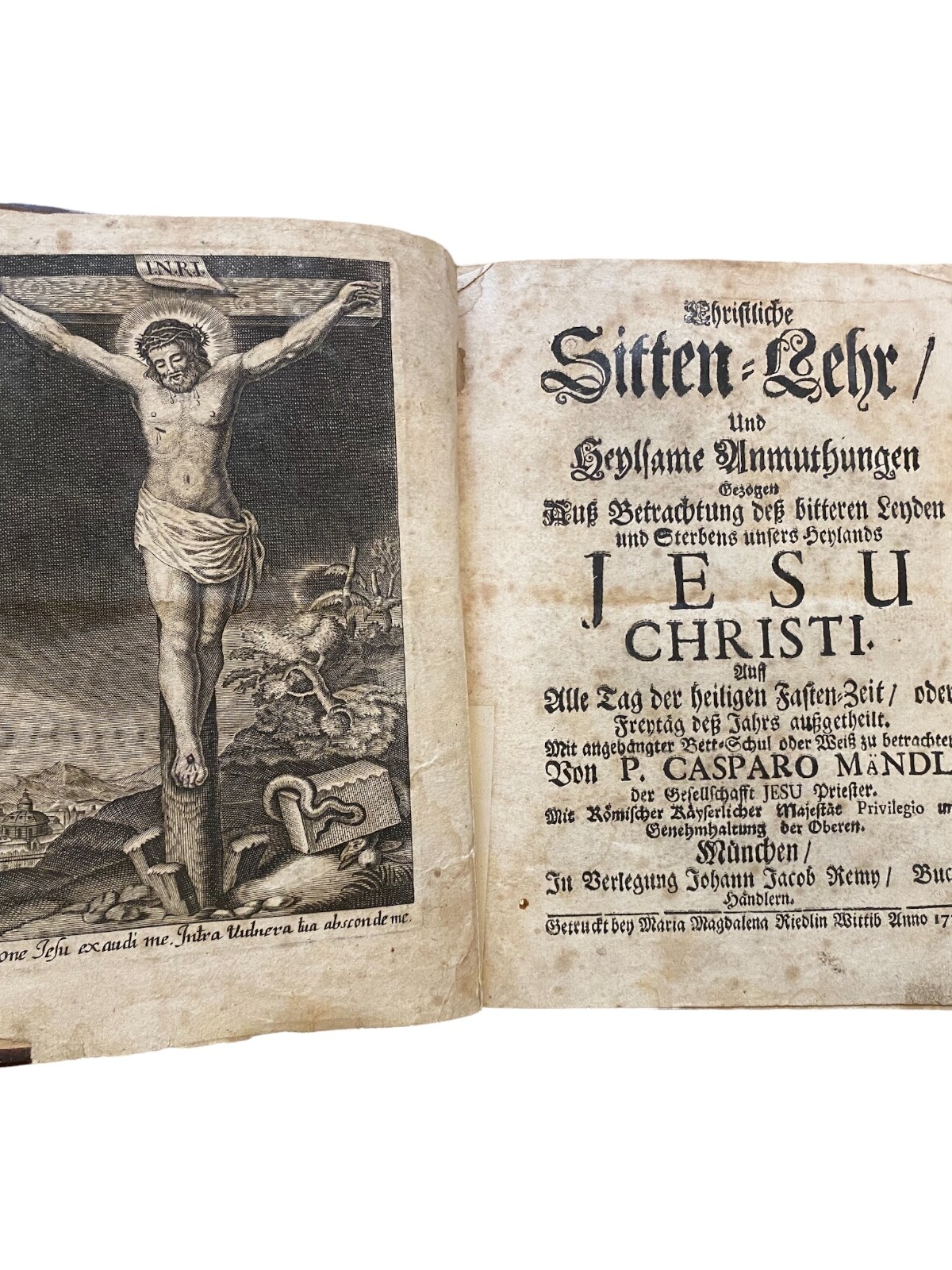 2379 P. Casparo Mändl CHRISTLICHE SITTEN-LEHR UND HEILSAME ANMUTHUNGEN HC +Abb