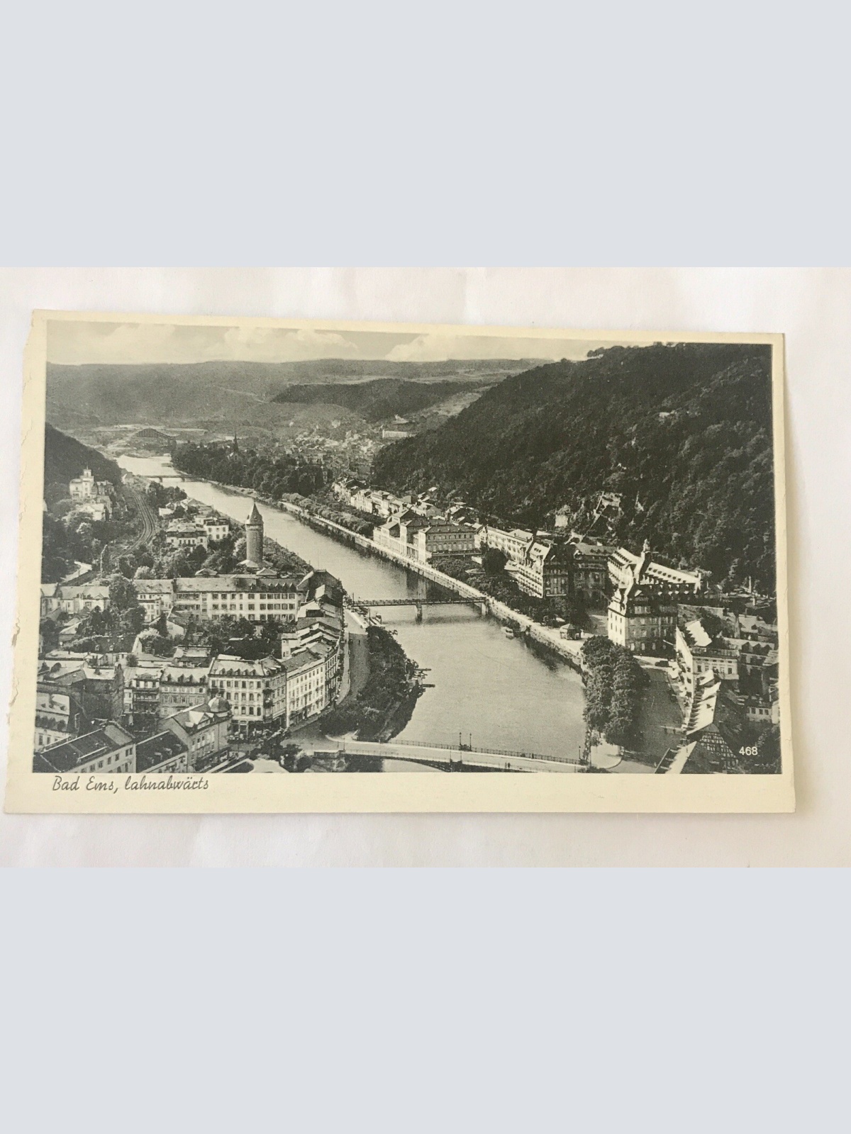 AK, Bad Ems, Lahnabwärts, Rheinland Pfalz (110325 BW)