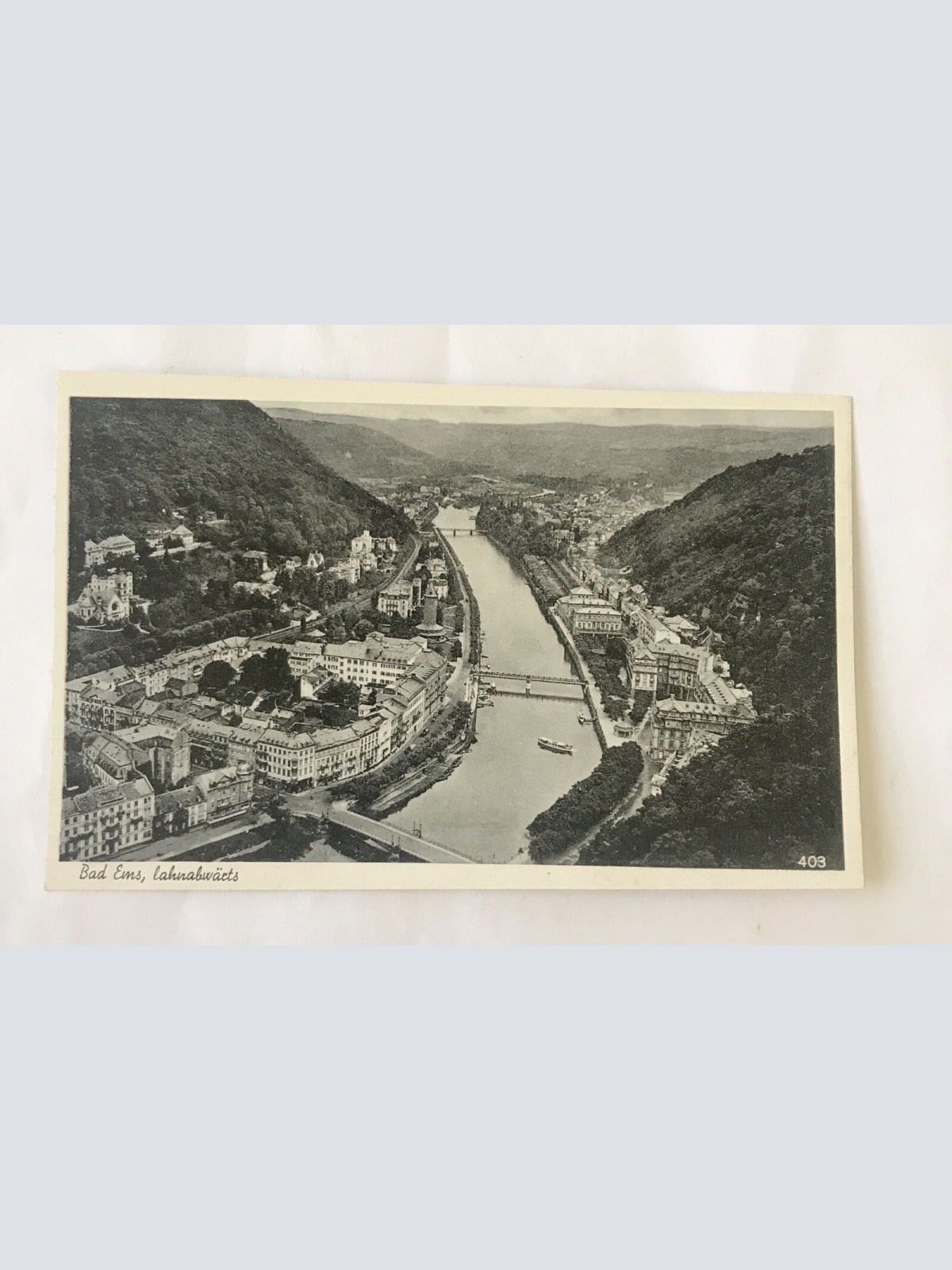 AK, Lahnabwärts, Bad Ems, Rheinland Pfalz (110323 BW)