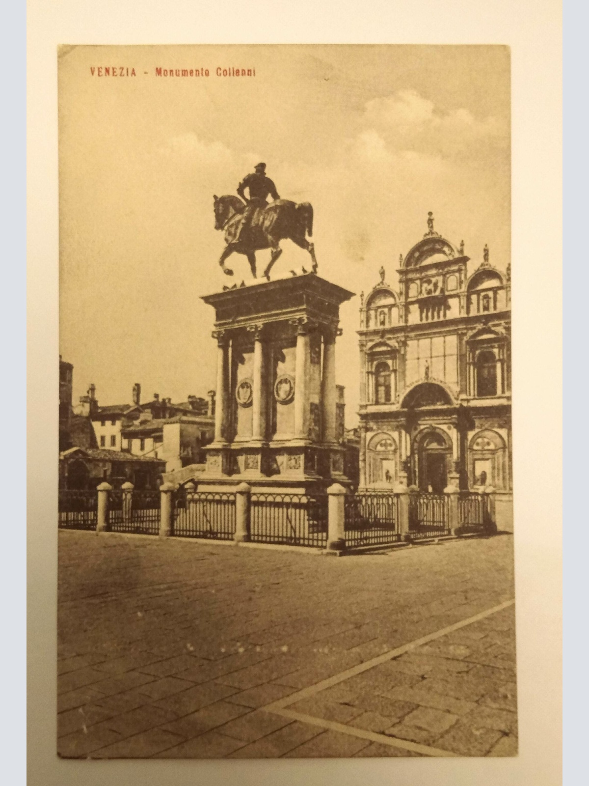 Venezia Venedig Monumento Collenni Statue Reiter 50316 Shit