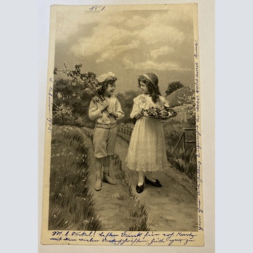 Kinder Blumen  um 1907  84017 F