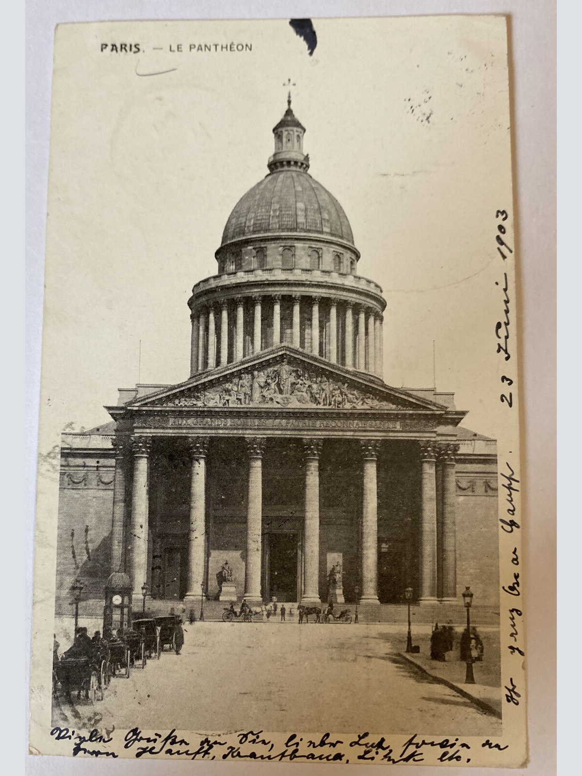 Paris Le Pantheon   Pferdefuhrwerk 84023