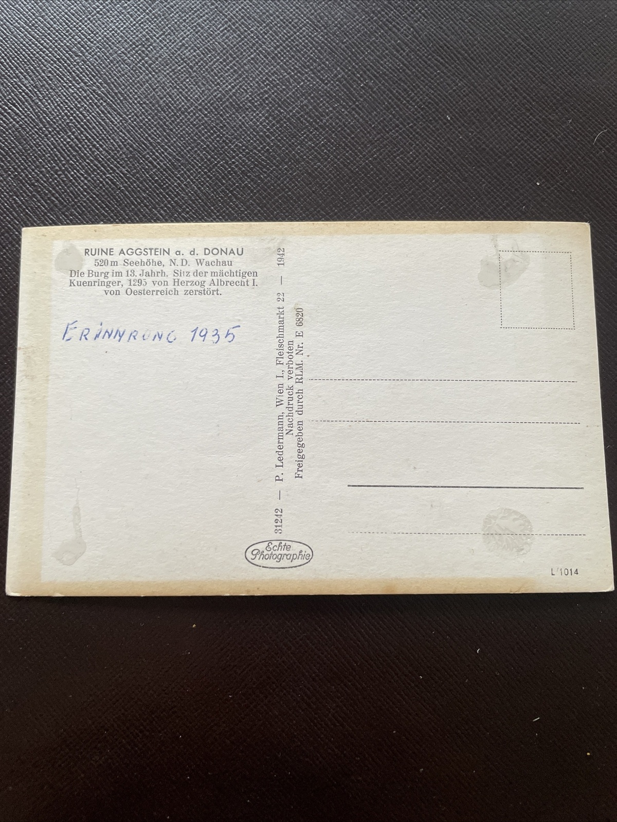 Ruine Aggstein a. d. Donau Wachau 400725 DN A