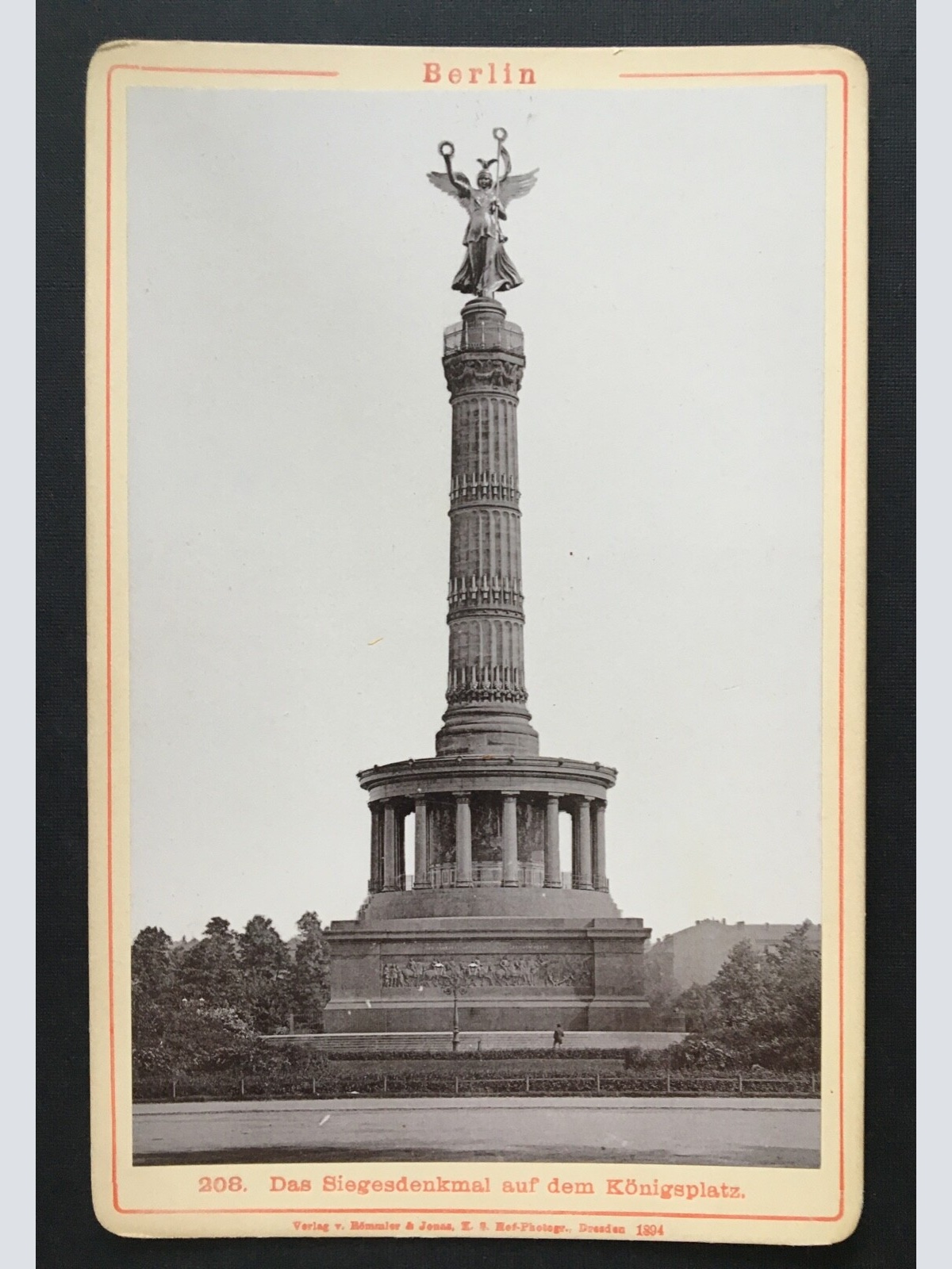 Foto Berlin Siegesdenkmal Königsplatz Diezel&Langer Wien ca.10,7x16,5cm 400931TH