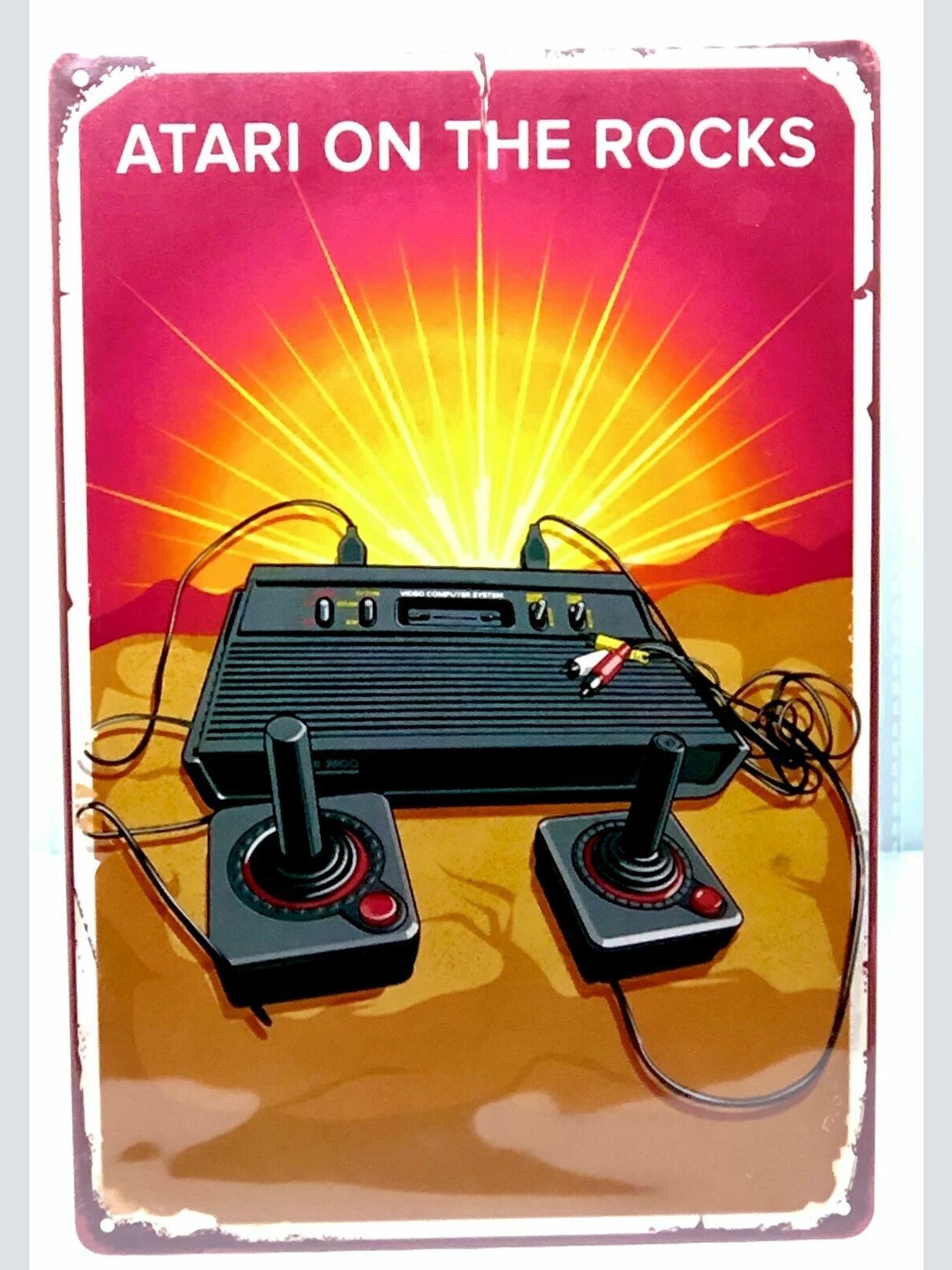 Nostalgie Vintage Retro Blechschild "ATARI ON THE ROCKS" 30x20 12066