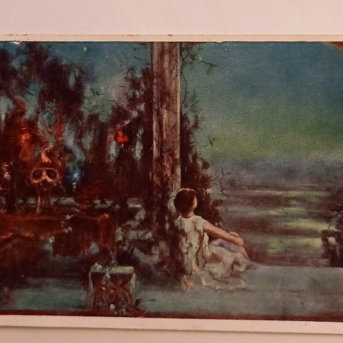 Römische Idylle - Mädchen - Künstlerkarte 500083A gr D