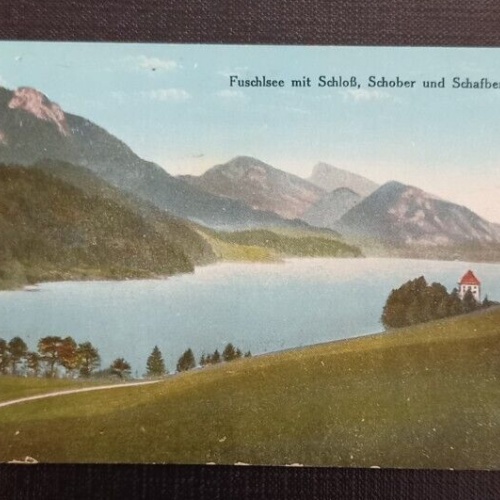 Salzburg Fuschlsee mit Schloss Schober Schafberg 600748A gr