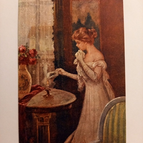 Künstlerkarte, Entschwundenes Glück 500098A gr D