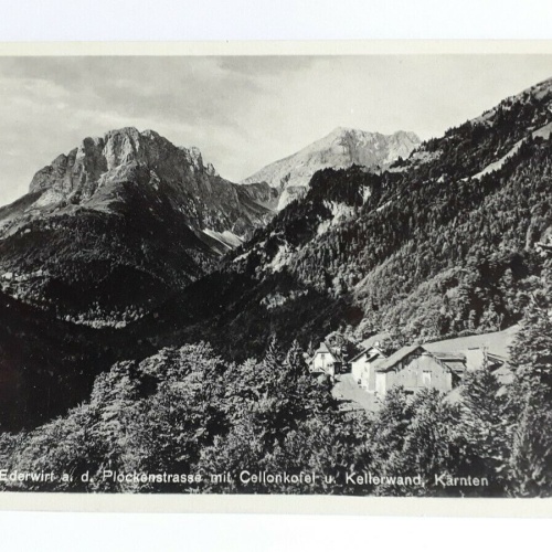 Ederwirt a. d. Plöckenstrasse mit Cellonkofel u. Kellerwand, Kärnten.11122