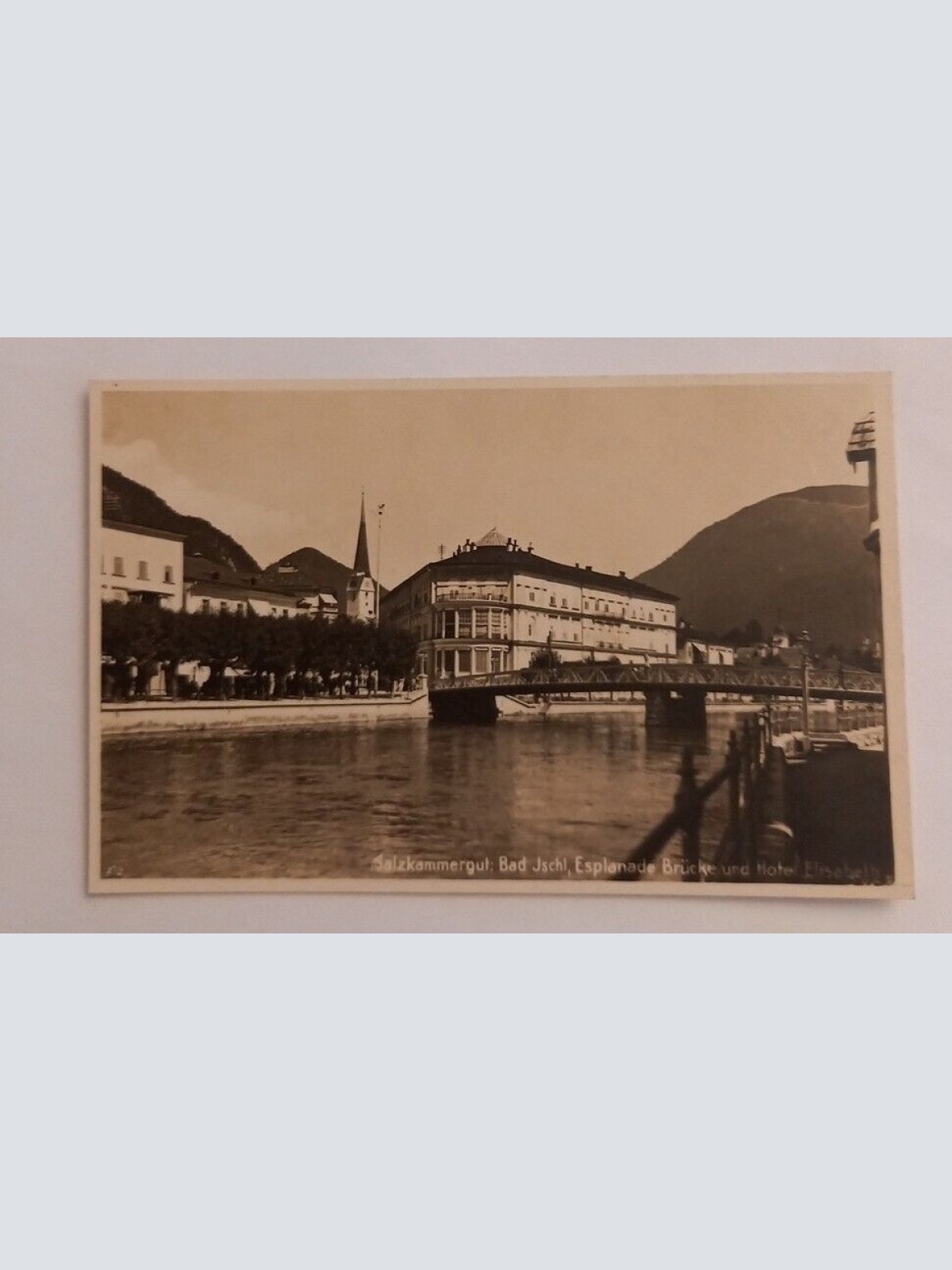 Bad Ischl Esplanade Brücke und Hotel 600652A gr ShOö