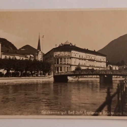 Bad Ischl Esplanade Brücke und Hotel 600652A gr ShOö