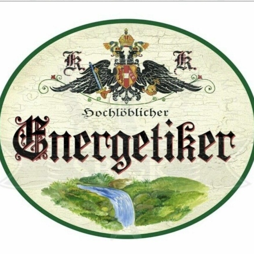 KuK Nostalgie Holzschild hochlöblicher Energetiker (Größe: 19x23)