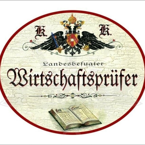 KuK Nostalgie Holzschild - Landesbefugter Wirtschaftsprüfer - Buch TH (Größe: