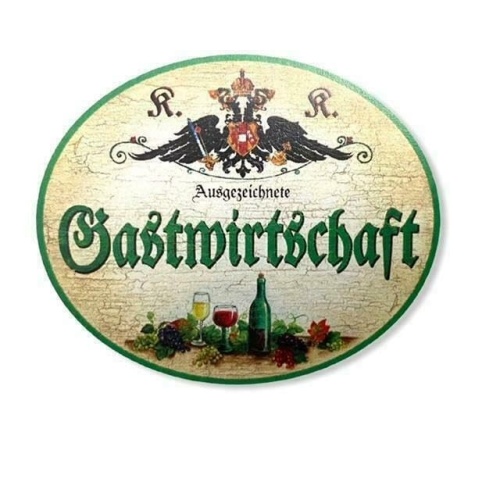 KuK Nostalgie Holzschild ausgezeichnete Gastwirtschaft (Größe: 28x34)