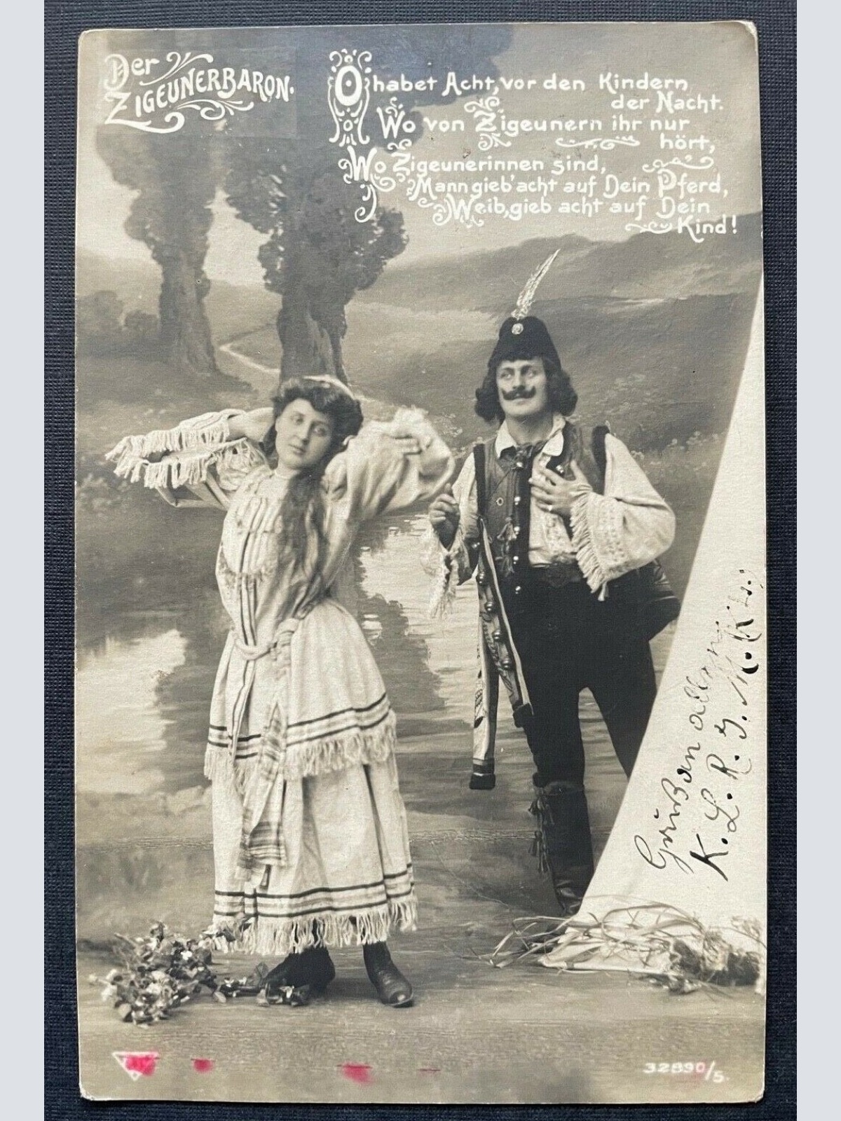 Der Zigeunerbaron Operette Text Spruch Mann Frau Kleid Tracht Bart 400405 TH