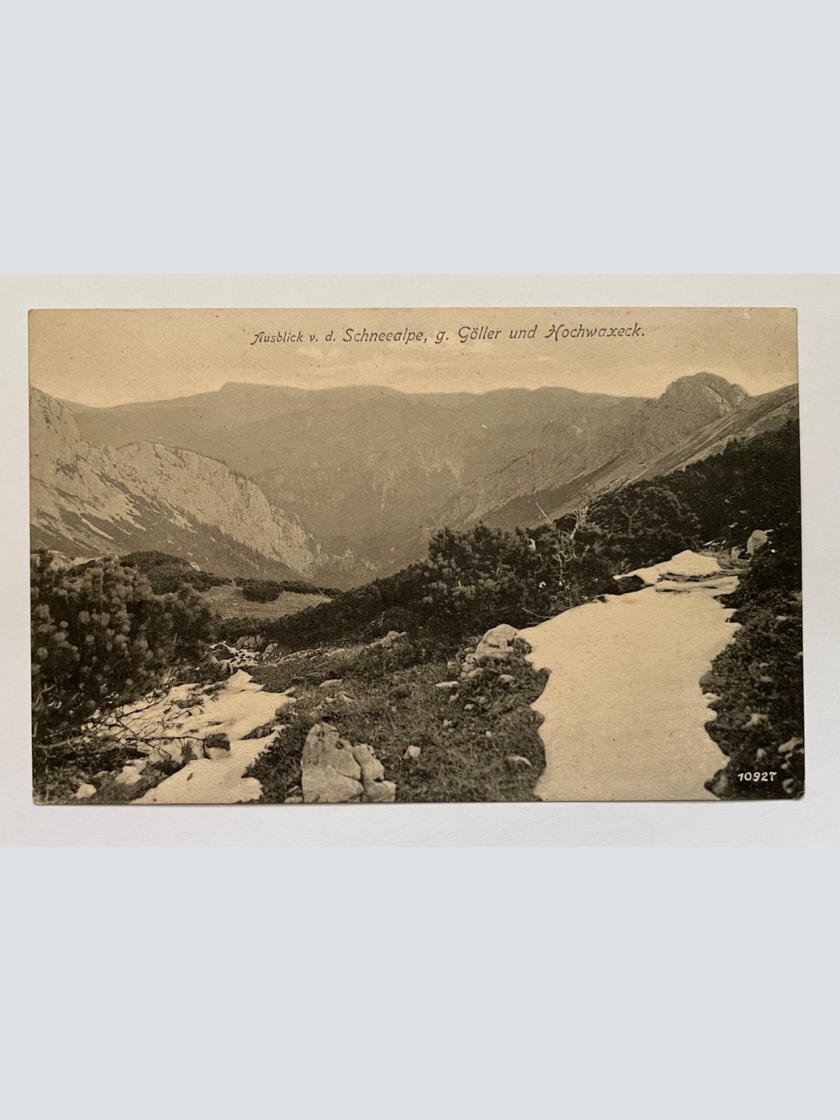 Ausblick v.d. Schneealpe g. Göller & Hochwaxeck Berg Niederösterreich K TH