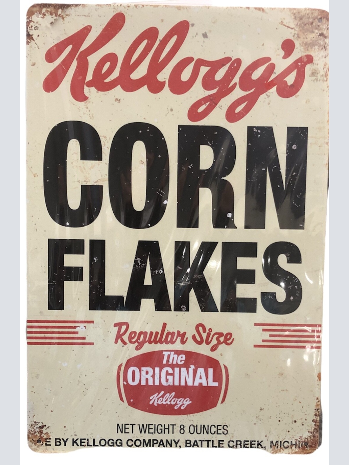 Nostalgie Vintage Retro Blechschild "Kelloggs Korn Flakes" 30x20    900212