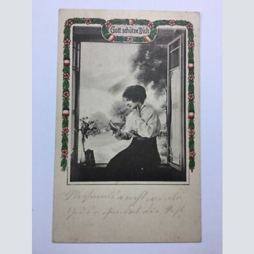 Gott schütze Dich - Frau vor Fenster 514