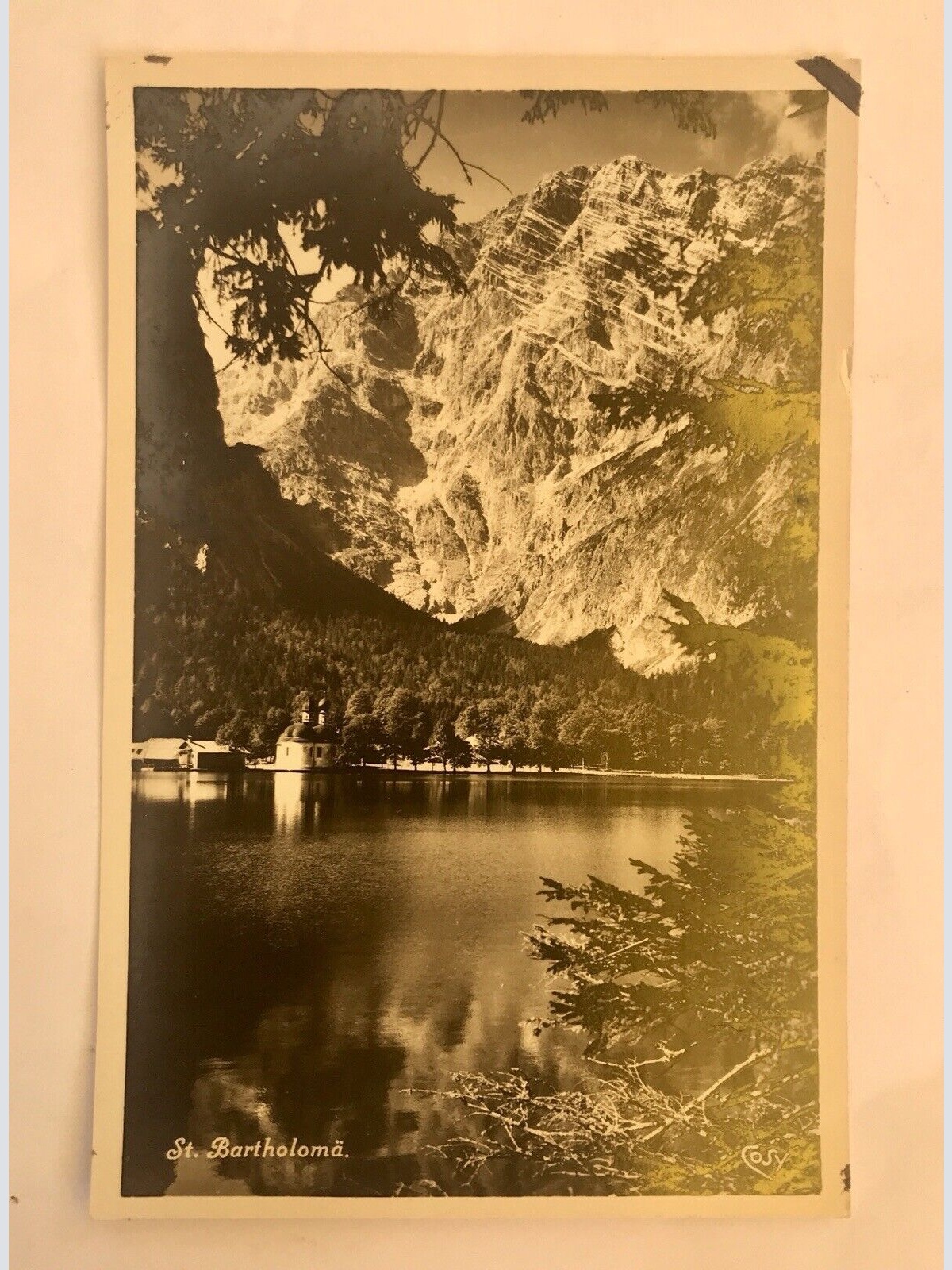AK, St. Barthalomoäus, Königssee, Berchtesgaden (110218 BW)