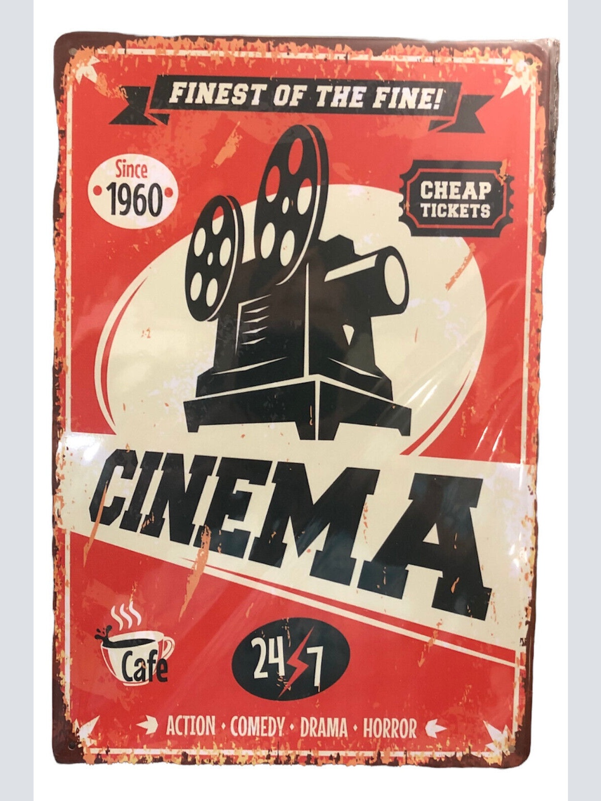 Nostalgie Vintage Retro Blechschild "CINEMA" 30x20    900214