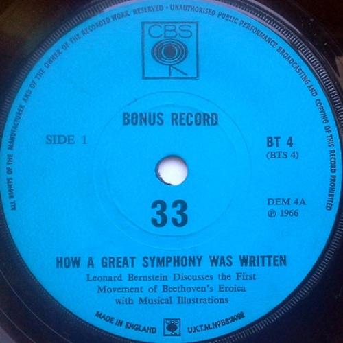 Leonard Bernstein - How A Great Symphony Was Written (7")