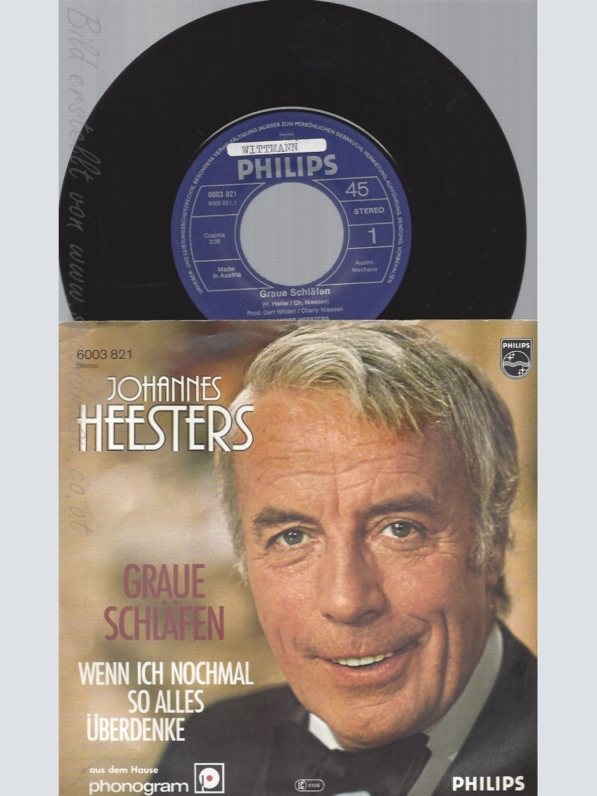 7" JOHANNES HEESTERS-- GRAUE SCHLÄFEN