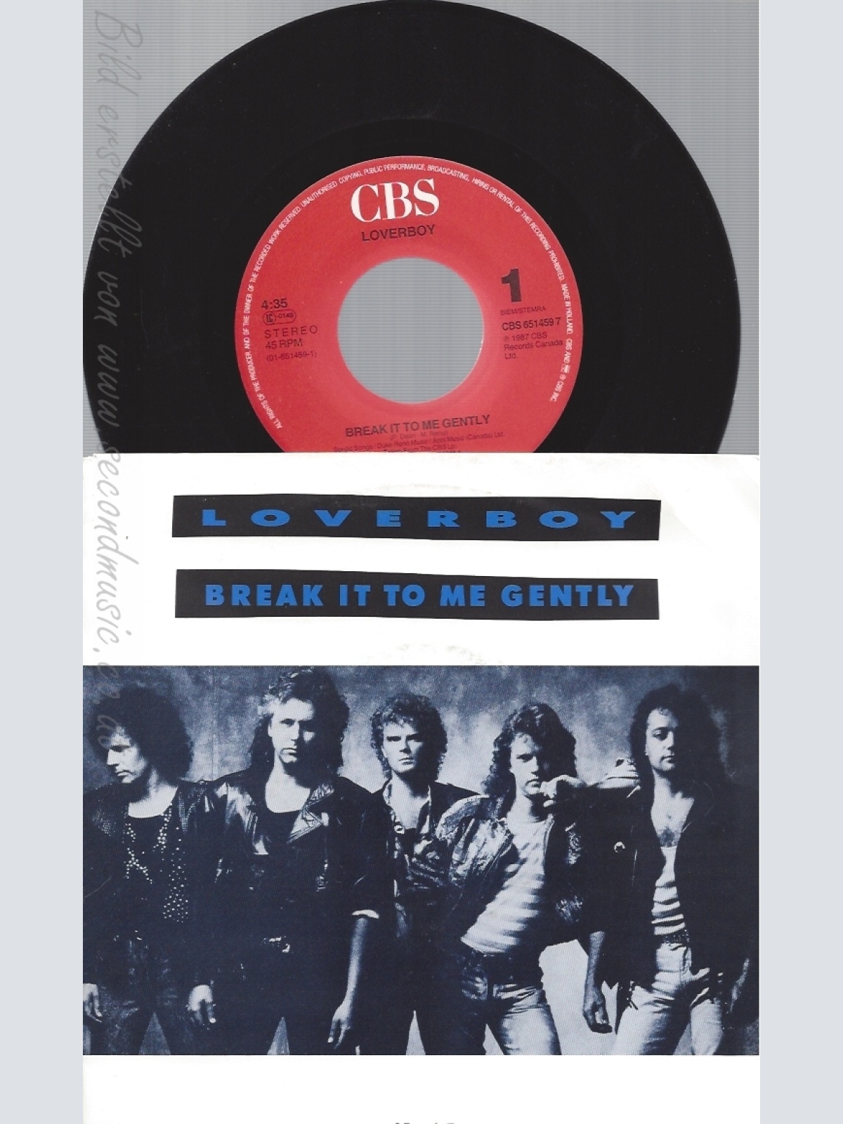 7" LOVERBOY-- BREAK IT TO ME GENTLY