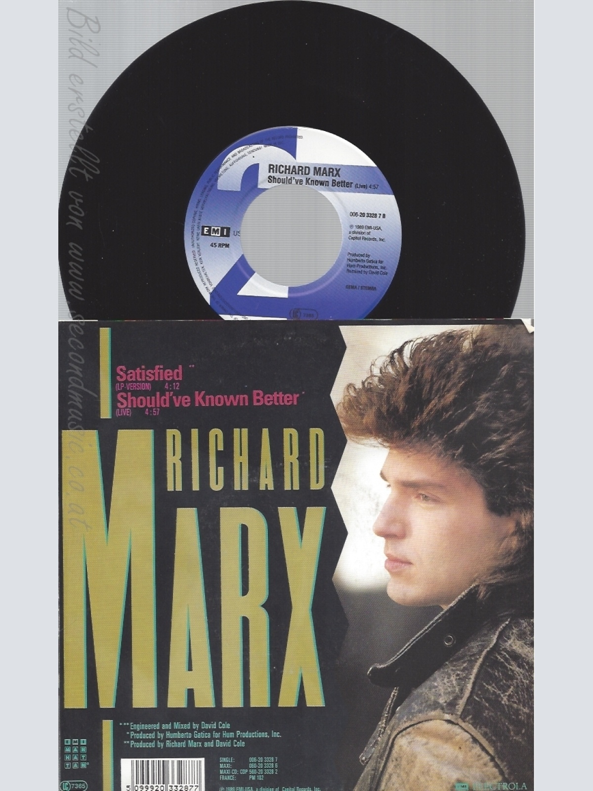 7" RICHARD MARX-- SATISFIED