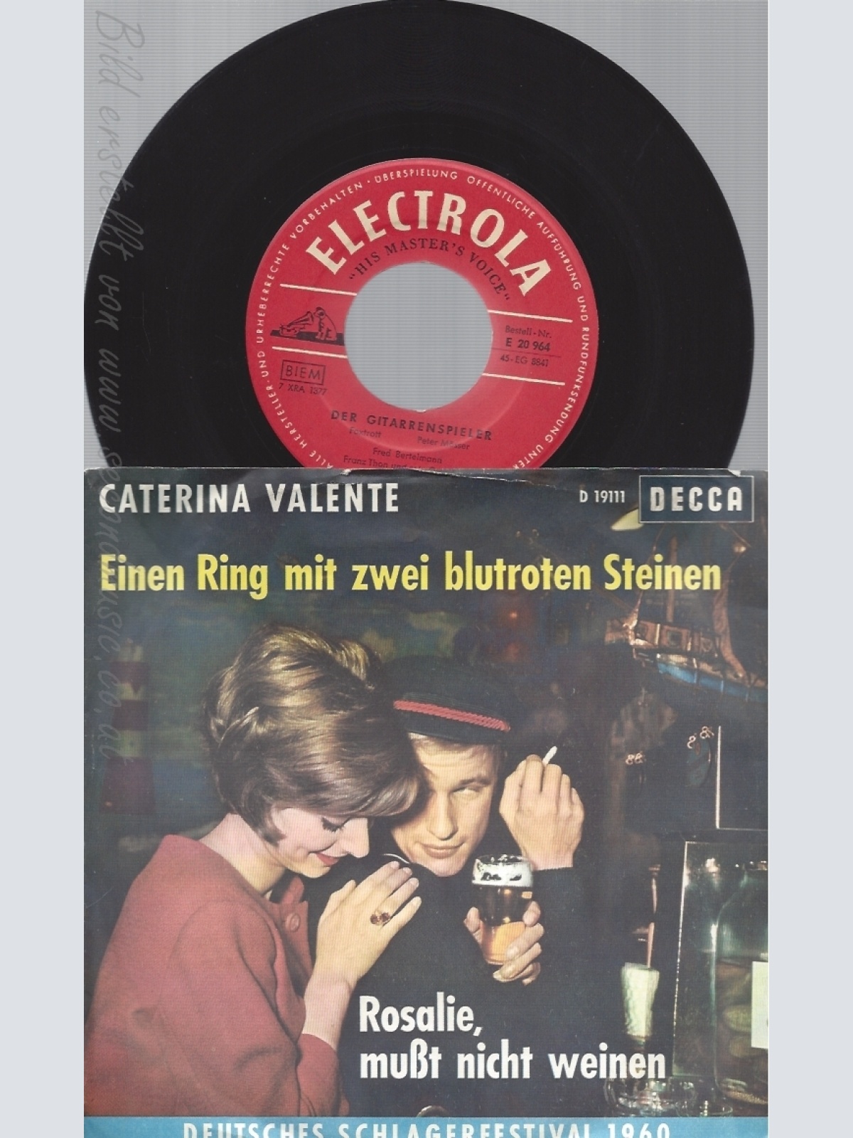 7" CATERINA VALENTE --EINEN RING MIT ZWEI BLUTROTEN STE