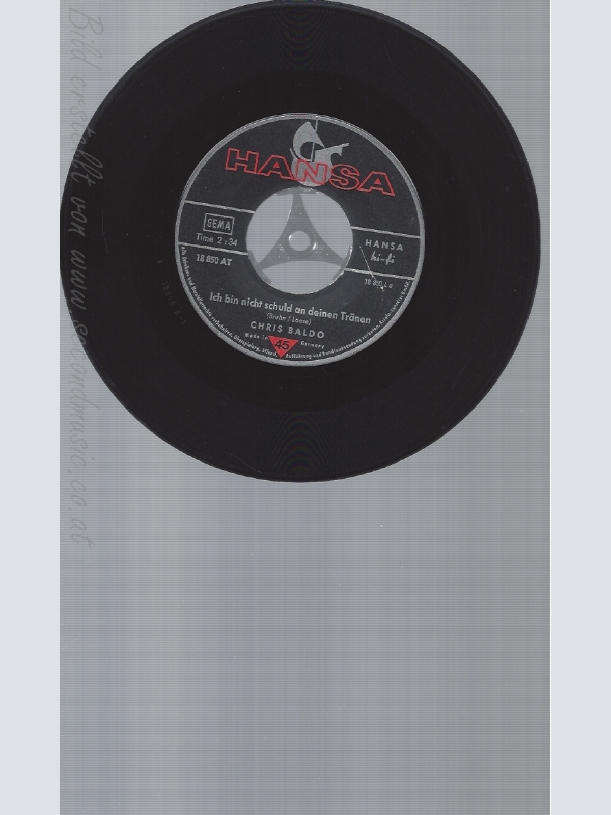 7" CHRIS BALDO -- ICH BIN NICHT SCHULD AN DEINEN TRÄNEN