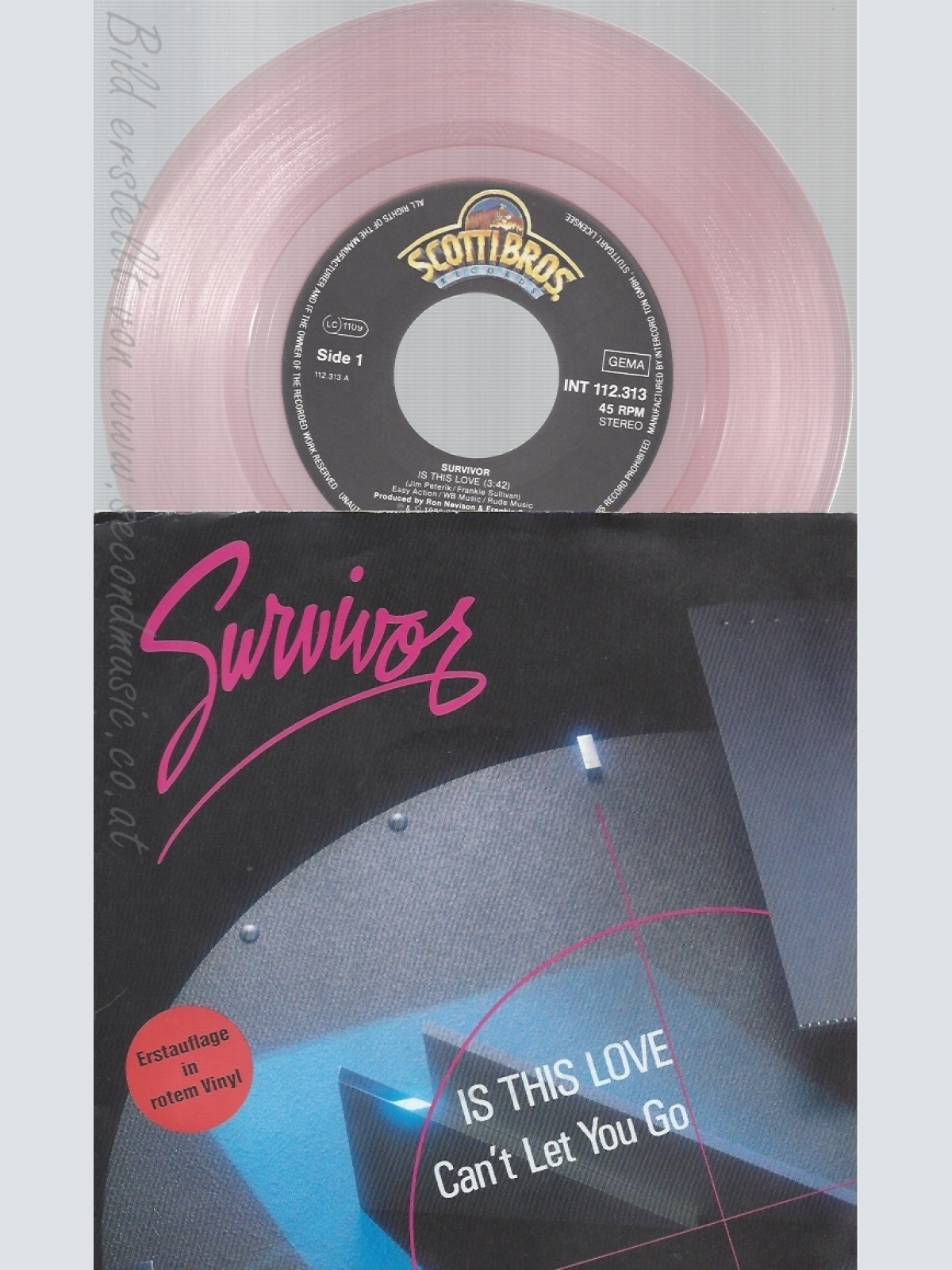 7" SURVIVOR -- IS IT LOVE -- ROTES VINYL