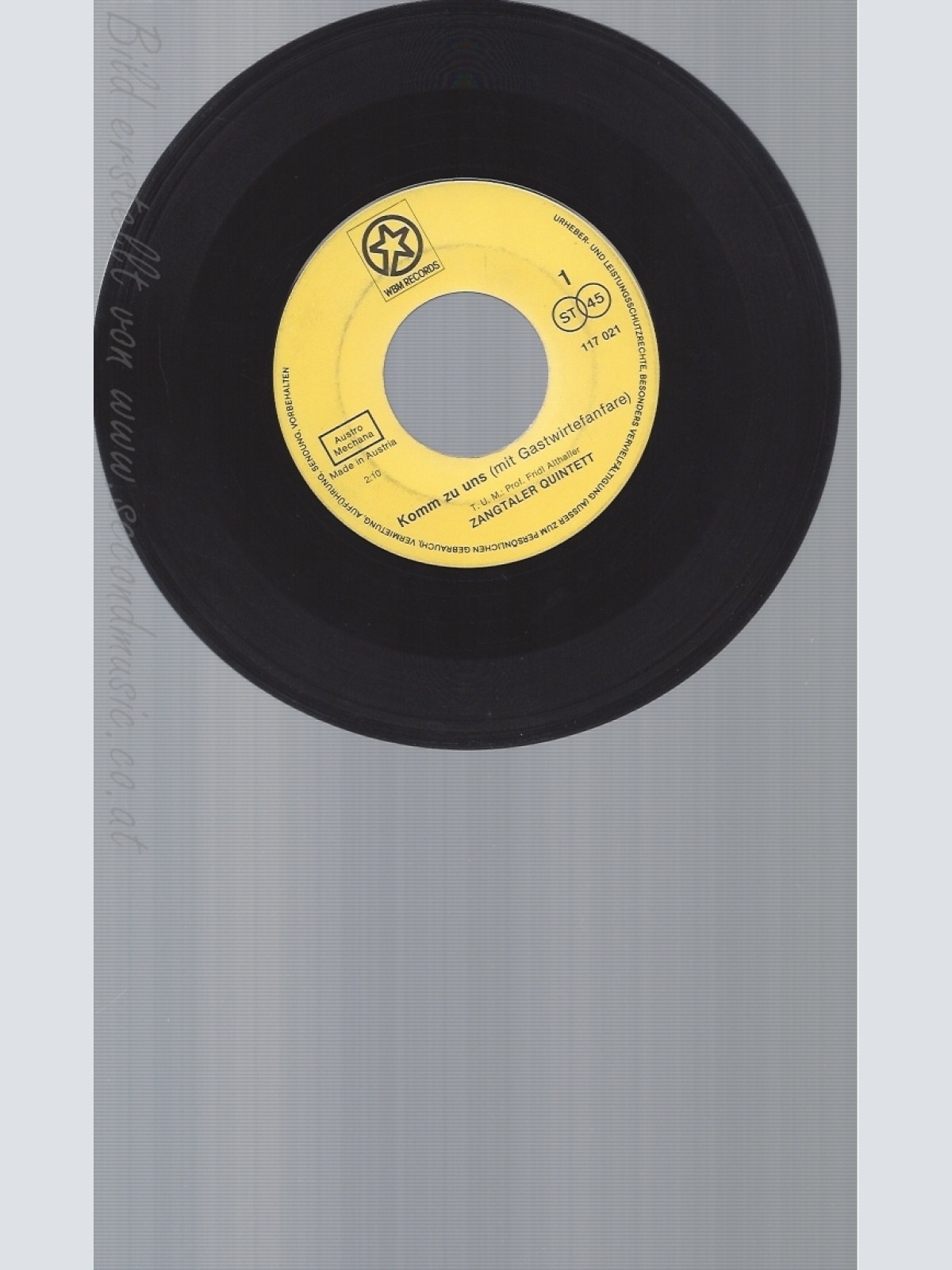 7" ZANGTALER QUINTETT--KOMM ZU UNS