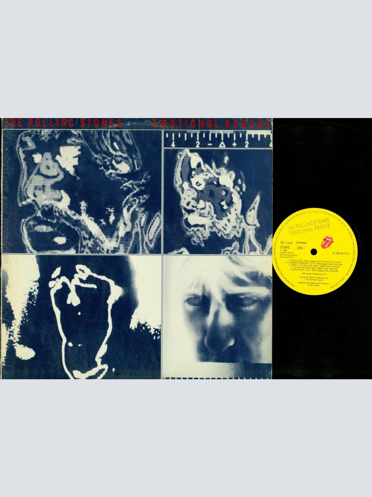 LP--THE ROLLING STONES--- EMOTIONAL RESCUE-MIT POSTER