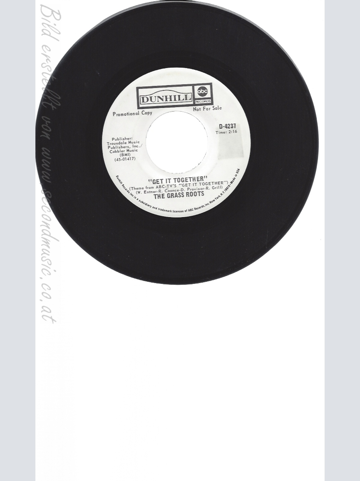 7" THE GRASS ROOTS-- PROMOTIONAL COPY -- GET IT TOGETHER