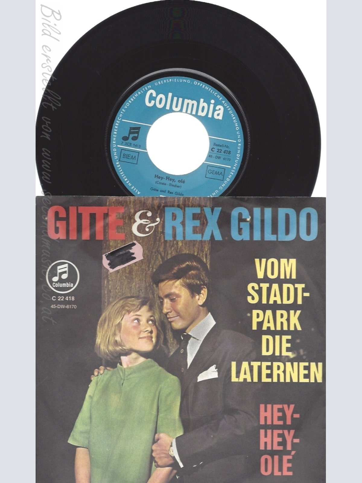 7" GITTE &  REX GILDO --VOM STADTPARK DIE LATERNEN