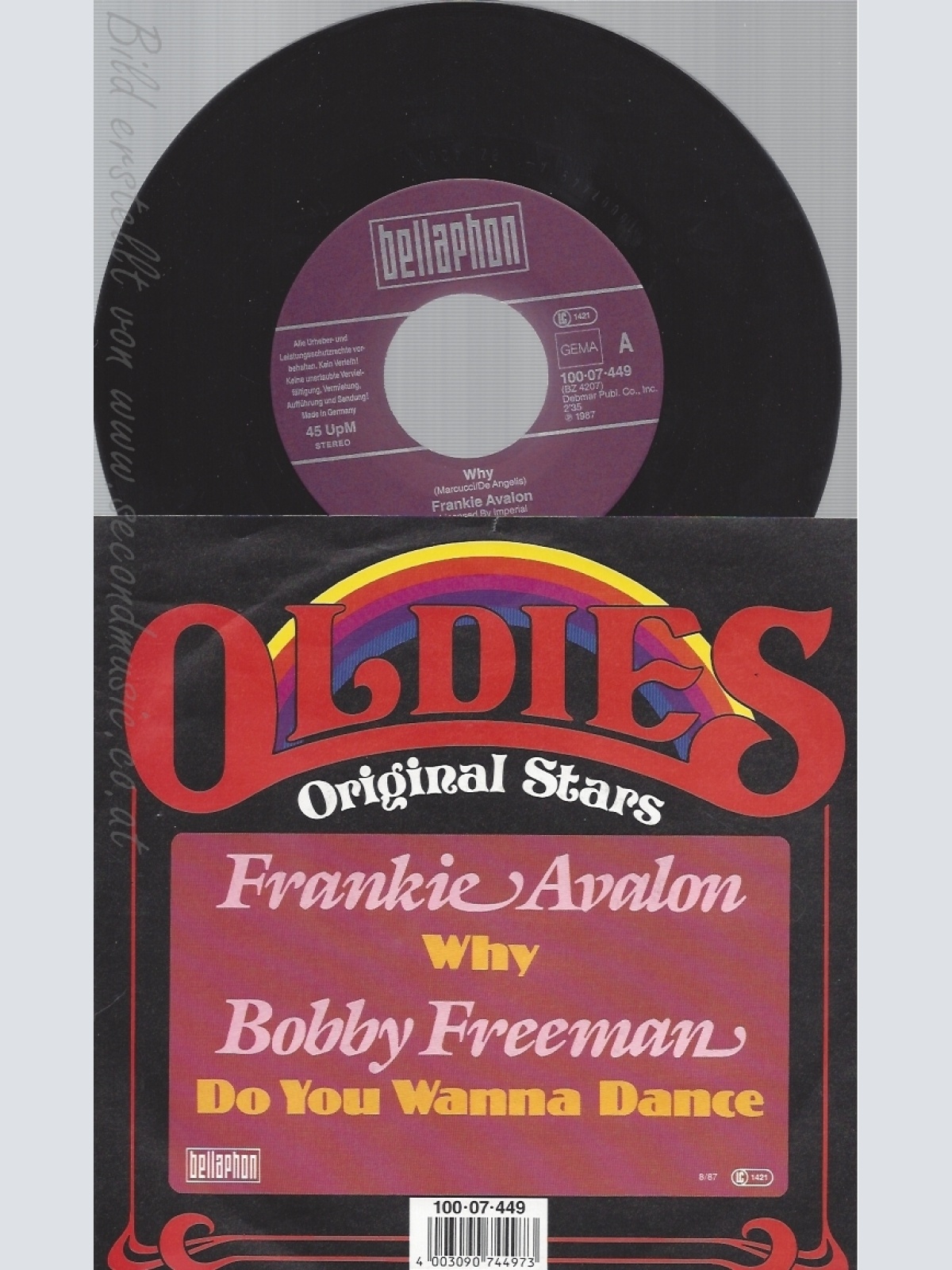 7"FRANKIE AVALON--WHY--FREEMAN BOBBY