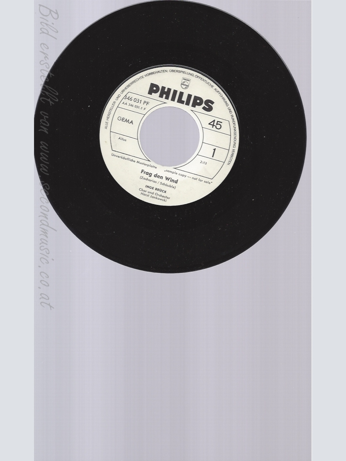 7"INGE BRÜCK--FRAG DEN WIND--PROMO