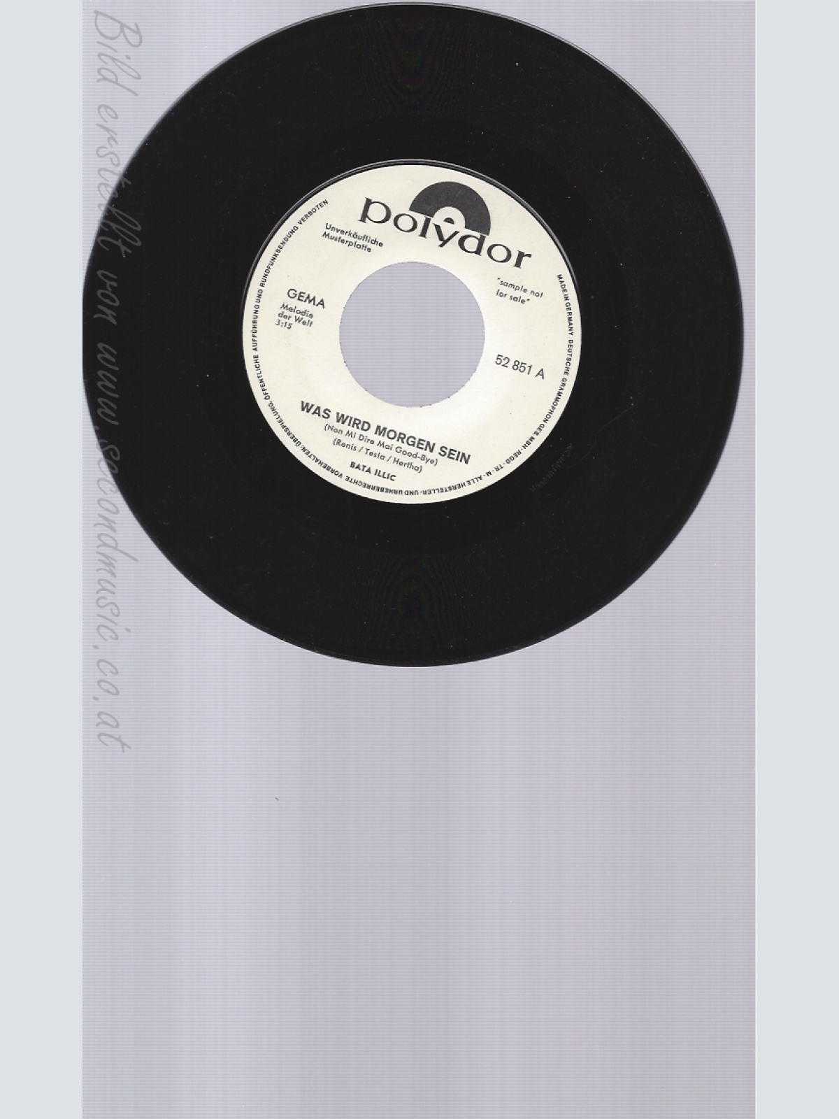 7"BATA ILLIC--WAS WIRD MORGEN SEIN--PROMO