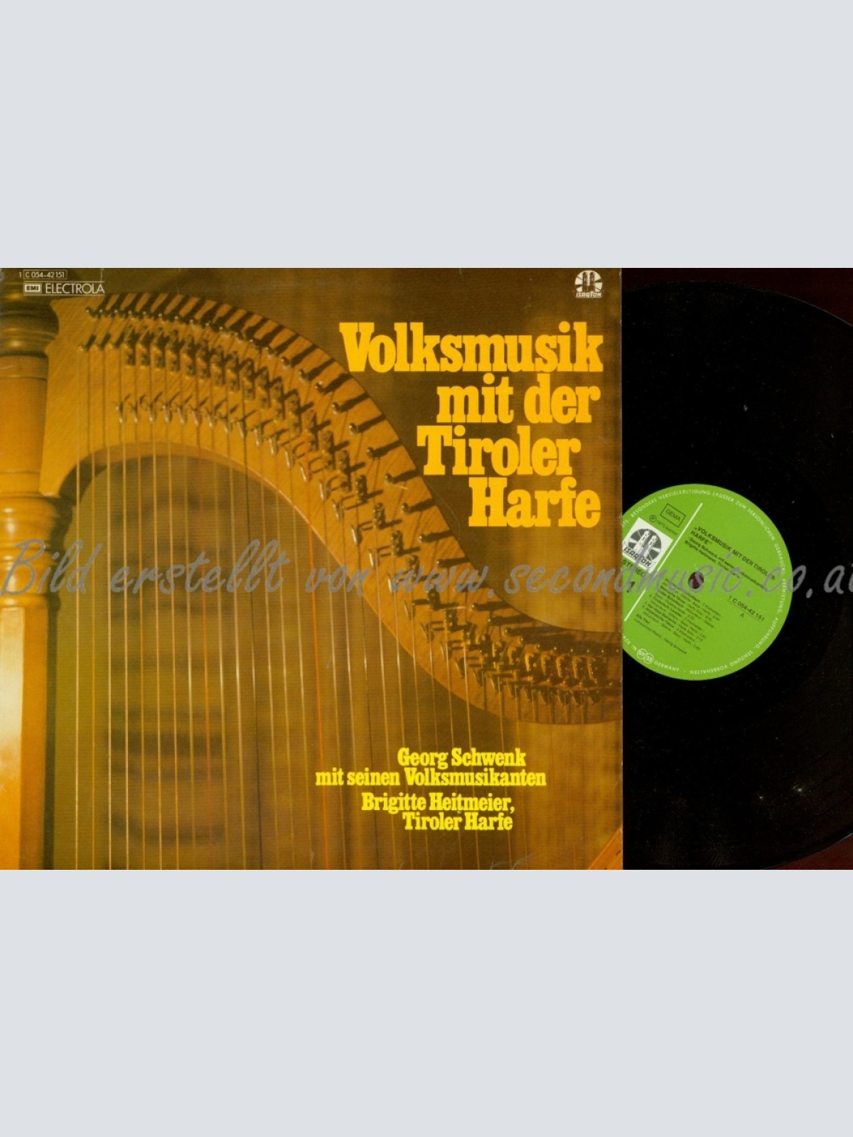 LP--VOLKSMUSIK MIT DER TIROLER HARFE-GEORG SCHWENK MIT SEINEN VOLKSMUSIKANTEN