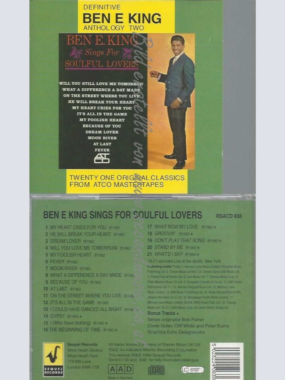 CD--BEN E. KING--SINGS FOR SOULFUL LOVERS