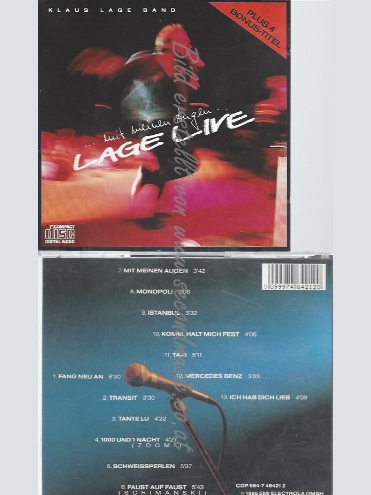 CD--KLAUS LAGE--MIT MEINEN AUGEN-LAGE LIVE -13 TRACKS-