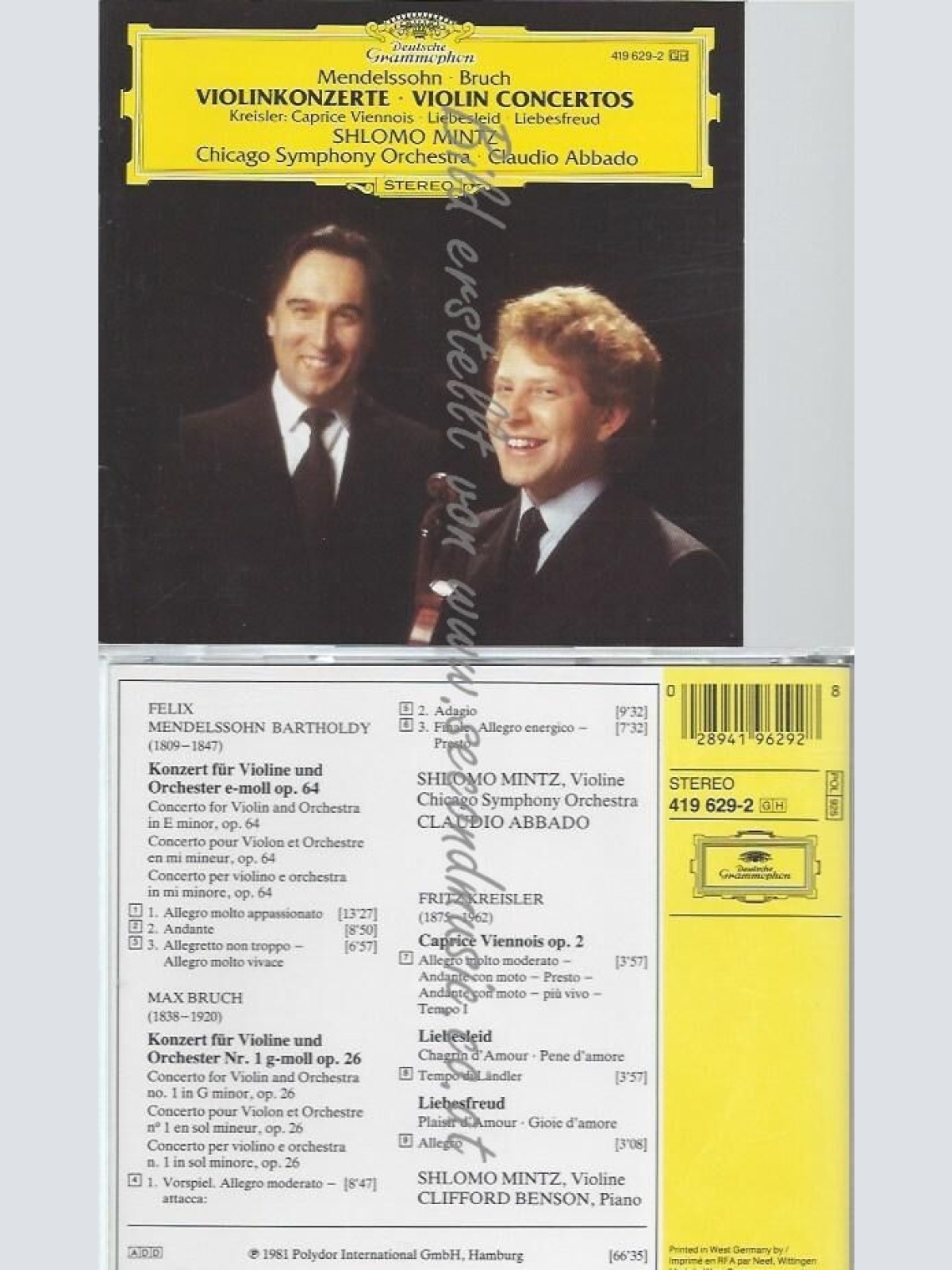 CD--SHLOMO MINTZ UND CLIFFORD BENSON--VIOLINKONZERTE